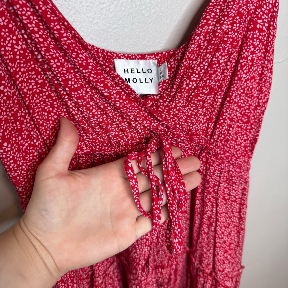 Hello Molly JUST LIKE HONEY DRESS RED Mini Flowy Dress - Picture 5 of 12